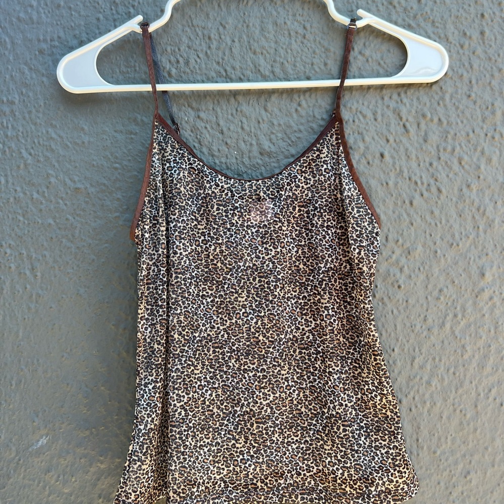 Express Leopard Print Sleeveless Top